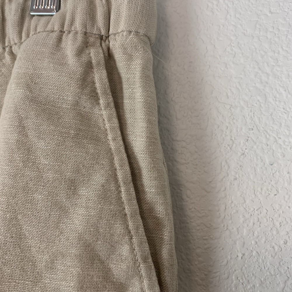 Gap Shorts Womens Large Linen Blend Pull-On Khaki Sand Beach Coastal High Waist - Picture 4 of 10